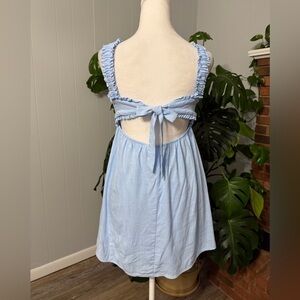 Altar d State super cute light blue mini dress size S
Measurements posted.